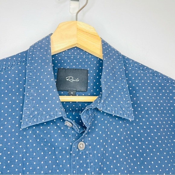 Rails Navy Dotted Relaxed Carson Button Up Medium - Picture 4 of 8